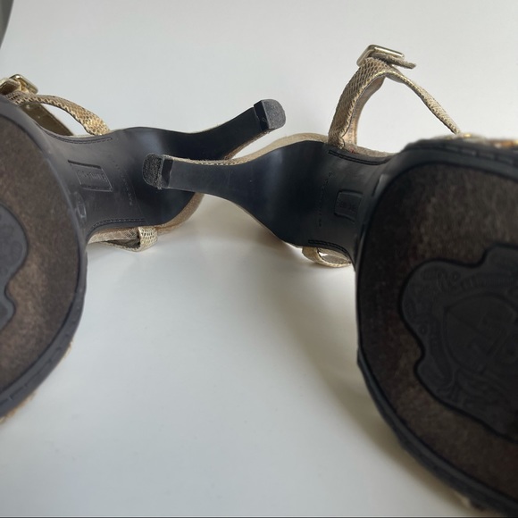 ETIENNE AIGNER Gold Strappy Heels - Picture 7 of 11